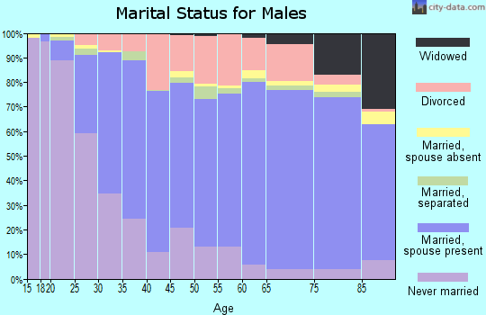 Potter County marital status for males