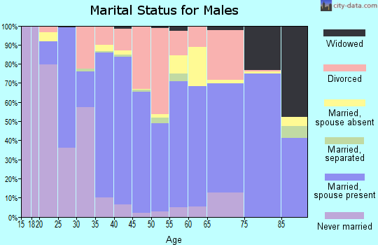 Benewah County marital status for males