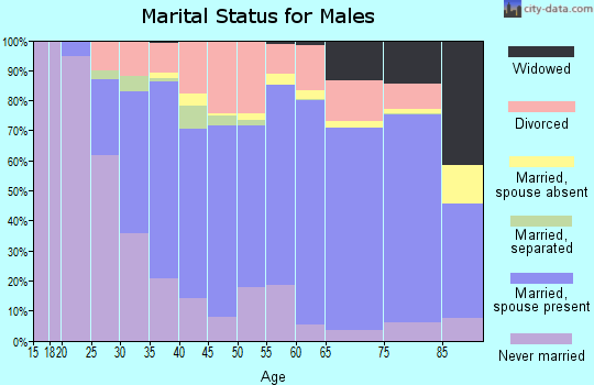 Menominee County marital status for males