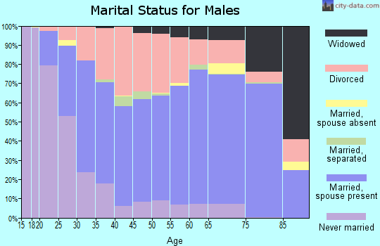 Poinsett County marital status for males