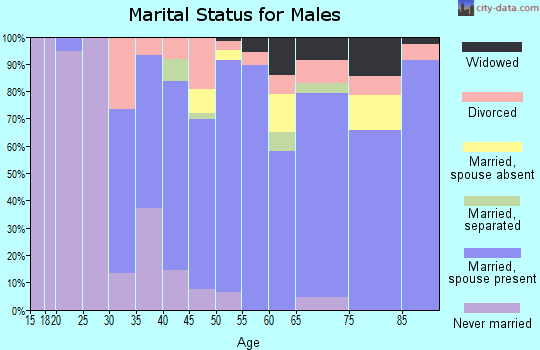 Mathews County marital status for males