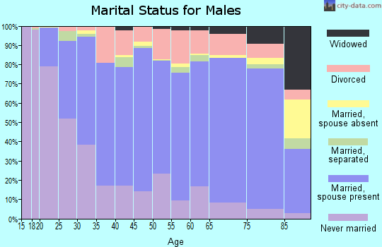 Yates County marital status for males