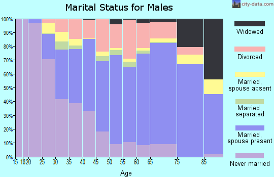 Athens County marital status for males