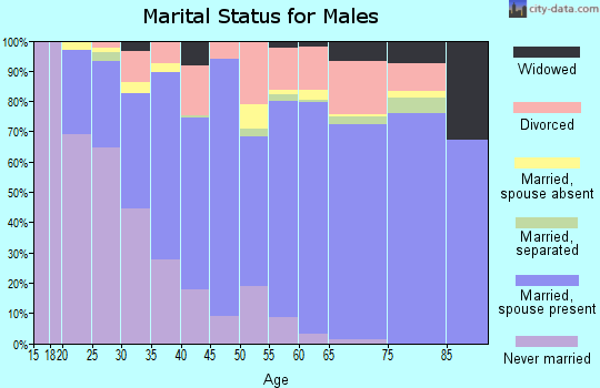 Letcher County marital status for males
