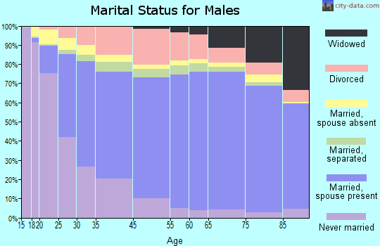 Conejos County marital status for males