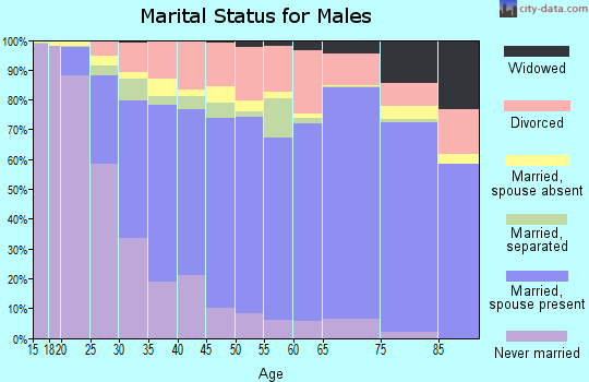 Hall County marital status for males