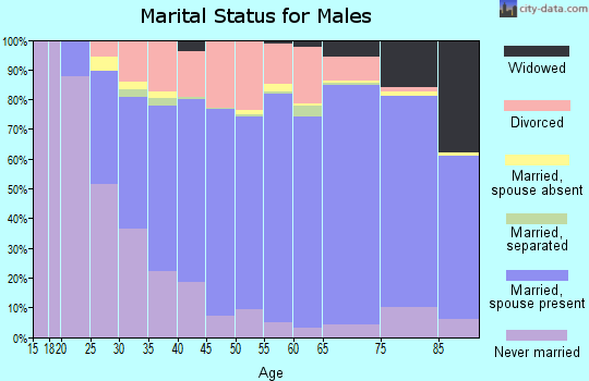 Muscatine County marital status for males