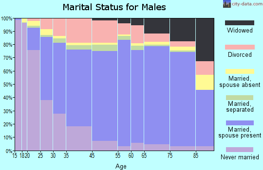 Mercer County marital status for males