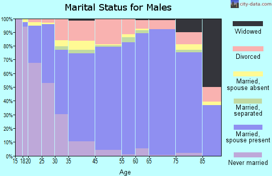Columbia County marital status for males