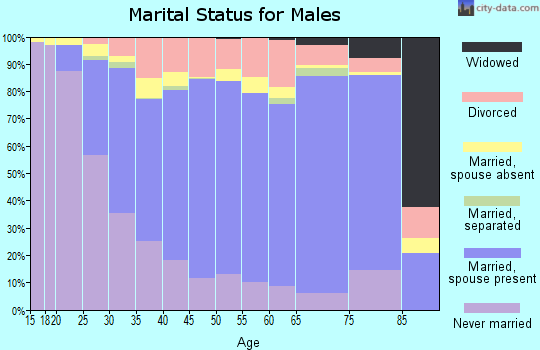 Riley County marital status for males