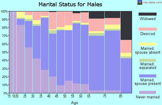 Galveston County marital status for males