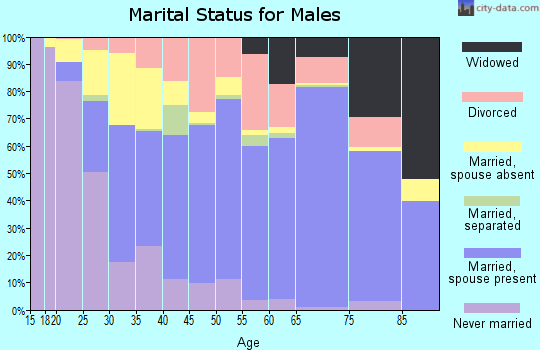 Pulaski County marital status for males