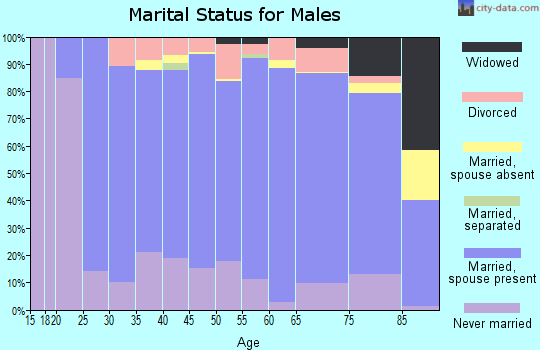Thayer County marital status for males