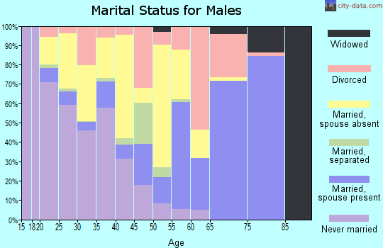Garza County marital status for males