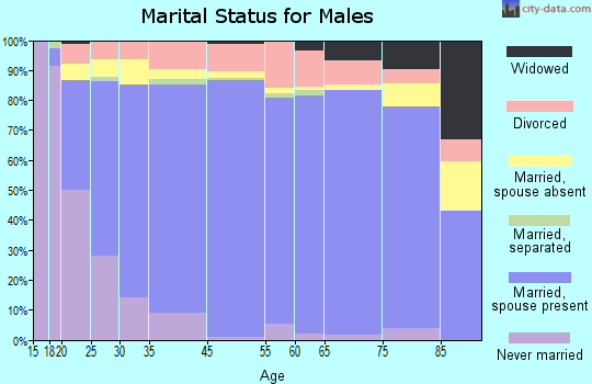 Chester County marital status for males