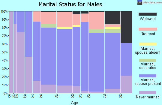 Cleveland County marital status for males