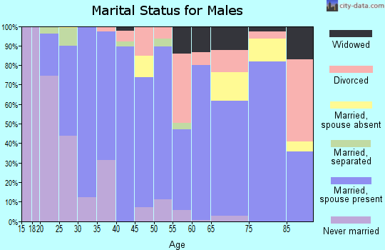 Hansford County marital status for males