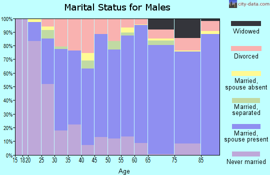 Yancey County marital status for males