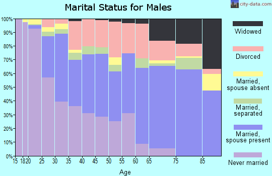 Muscogee County marital status for males
