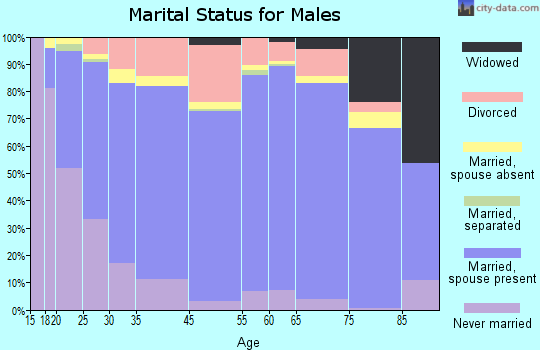 Calhoun County marital status for males