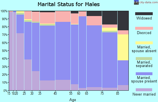 Delaware County marital status for males
