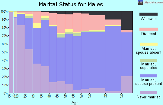 Walker County marital status for males