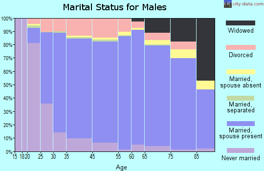 Canyon County marital status for males