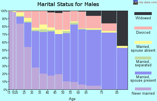 Tom Green County marital status for males