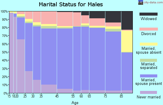 Adams County marital status for males