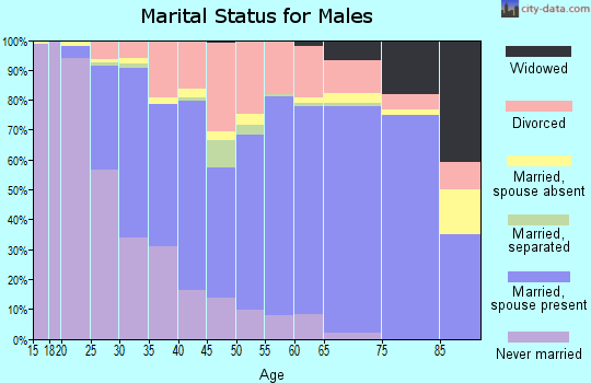 Victoria County marital status for males