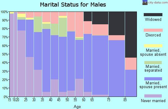 Ward County marital status for males