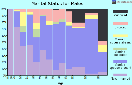 Wilbarger County marital status for males