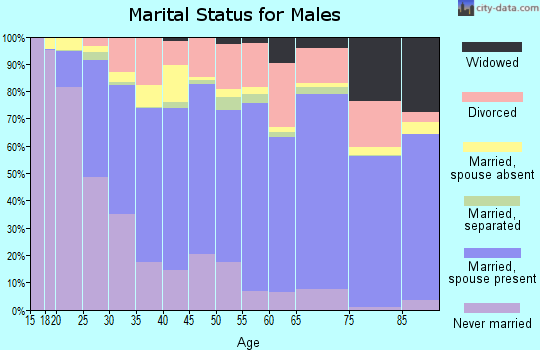 Cascade County marital status for males