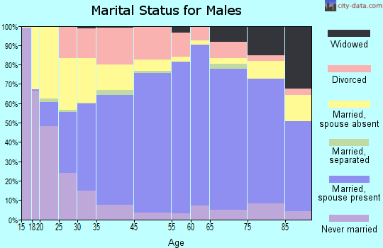Caldwell County marital status for males