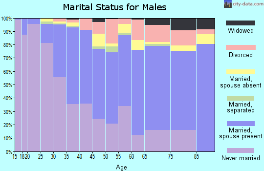 Arlington County marital status for males