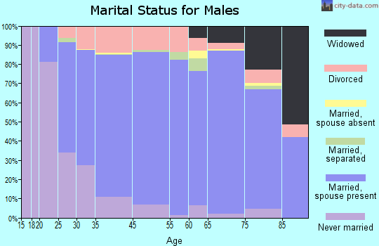 Washington County marital status for males