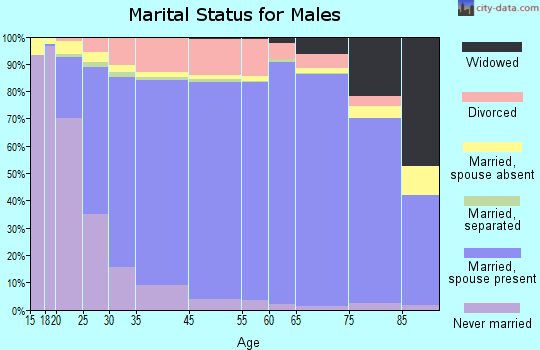 Gallatin County marital status for males