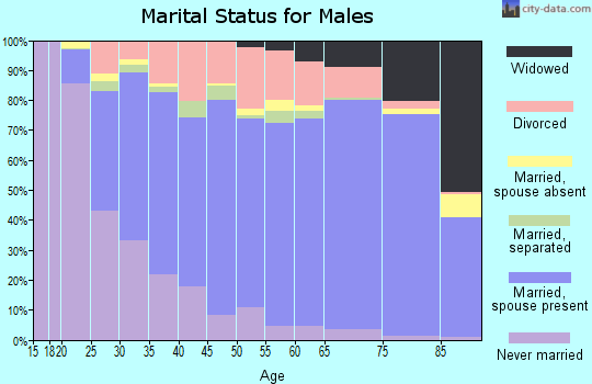 Brown County marital status for males