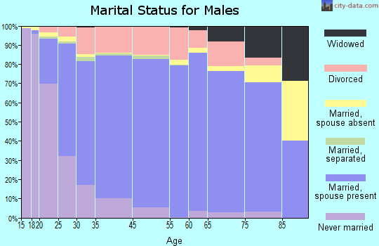Borden County marital status for males