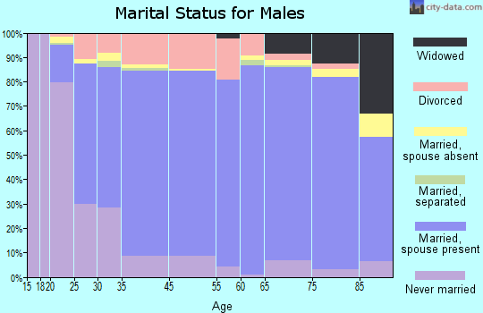 Chase County marital status for males