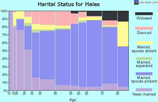 Charles City County marital status for males