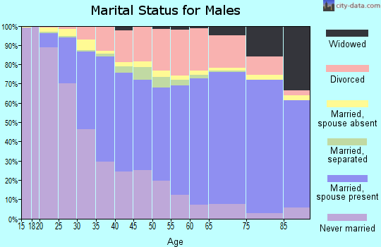 Pima County marital status for males