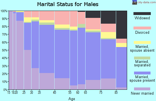 Aurora County marital status for males