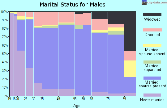 Defiance County marital status for males