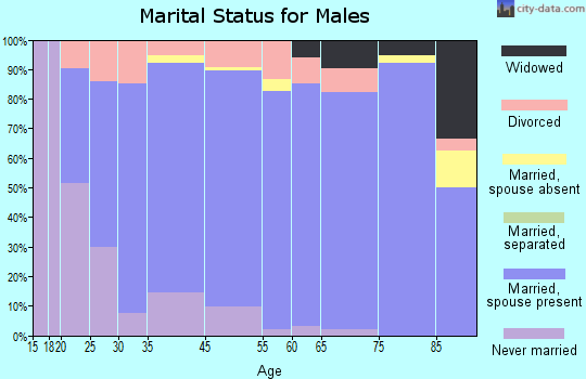 Lane County marital status for males