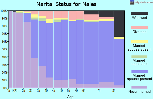 Hunterdon County marital status for males