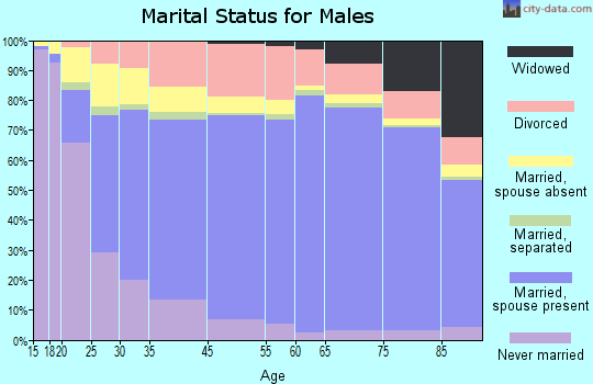 Asotin County marital status for males