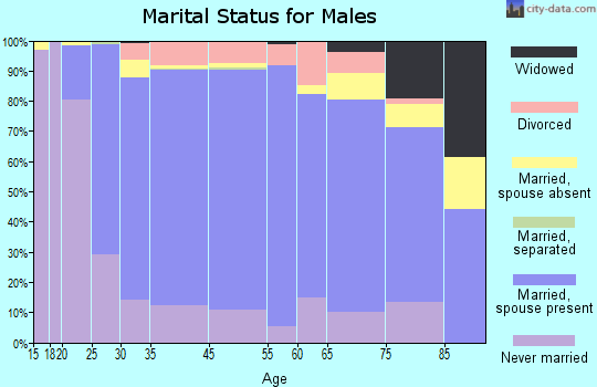 Bandera County marital status for males