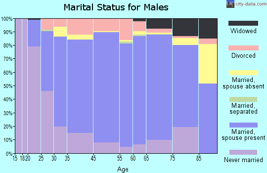 Washakie County marital status for males