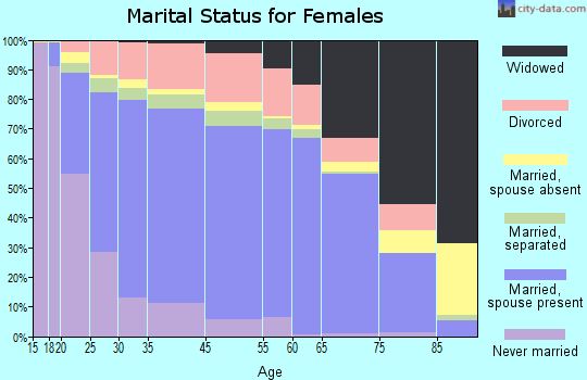Holmes County marital status for females